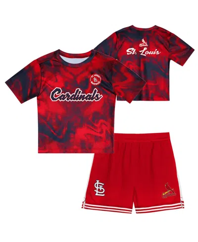 OUTERSTUFF PRESCHOOL 2-PIECE RED ST. LOUIS CARDINALS HITTER INFIELDER SET