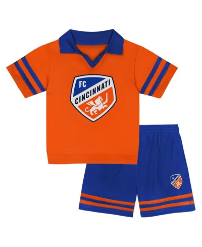 OUTERSTUFF TODDLER 2-PIECE ORANGE FC CINCINNATI CHARMING DUDE TOP AND SHORT SET