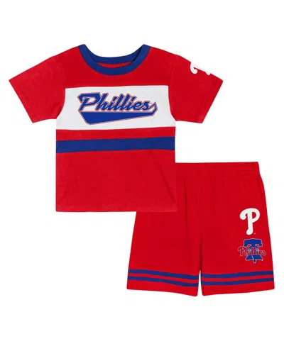 OUTERSTUFF TODDLER 2-PIECE RED PHILADELPHIA PHILLIES BONUS BALL T-SHIRT AND SHORTS SET