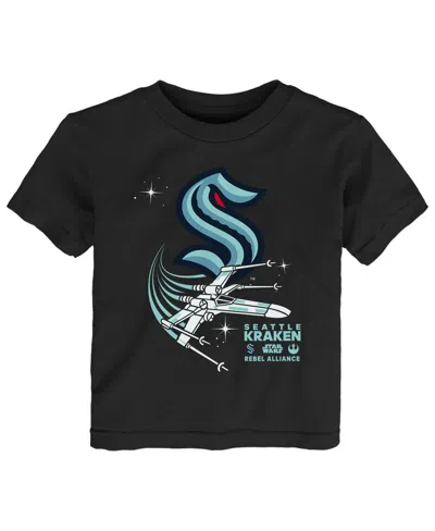 OUTERSTUFF TODDLER BLACK SEATTLE KRAKEN STAR WARS REBEL ALLIANCE T-SHIRT