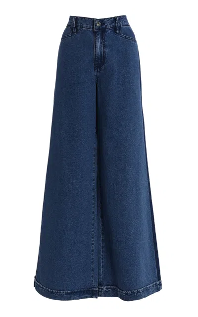 OUTLAND DENIM OUTLAND DENIM LEIGH RIGID MID-RISE WIDE-LEG LONG JEANS