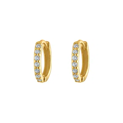 OUTOFOFFICE WOMEN'S EIGHT MM GOLD PAVE HOOP EARRING