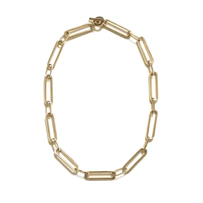 OUTOFOFFICE WOMEN'S GOLD CURB CHAIN NECKLACE – EVERYDAY STAPLE STATEMENT JEWELRY PAPERCLIP CHAIN
