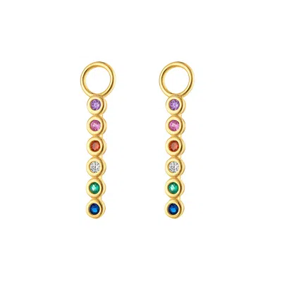 OUTOFOFFICE WOMEN'S GOLD RAINBOW PAVE EARRING ACCESSORY CHARM