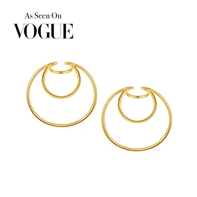 OUTOFOFFICE WOMEN'S GOLD MODERN DOME EAR CUFF – UNIQUE STATEMENT NON-PIERCED EARRING CONTEMPORARY STATEMENT EARR