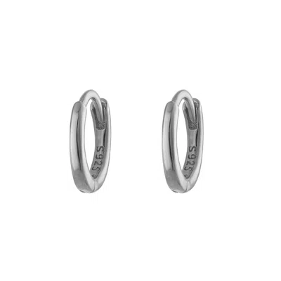 OUTOFOFFICE WOMEN'S SEVEN MM SILVER HUGGIE HOOP EARRING