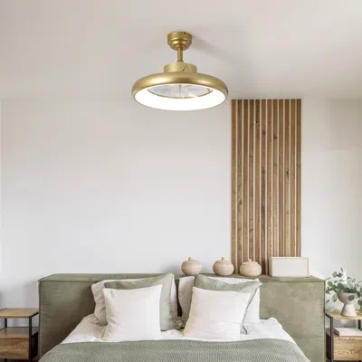 OVAL AIR LOREN 20" MODERN 6-SPEED METAL DIMMABLE SMART LED CEILING FAN W/ APP & REMOTE