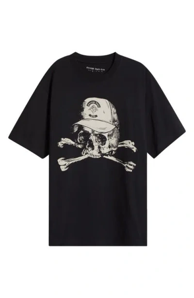 OVERNIGHT ANGEL CREW OVERNIGHT ANGELS CREW SKULL CAP OVERSIZE COTTON GRAPHIC T-SHIRT
