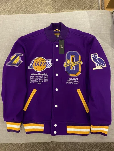 OVO X NBA OVO X NBA LOS ANGELES LAKERS VARSITY JACKET WORLD CHAMPIONS OCTOBER’S VERY OWN