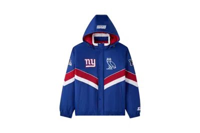 OVO OVO X NFL NEW YORK GIANTS STARTER SIDELINE PUFFER JACKET BLUE