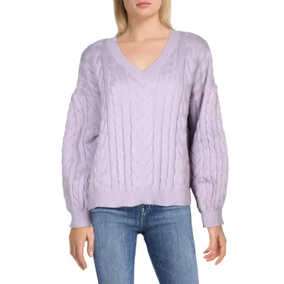 OWN IT. WOMENS CABLE KNIT LONG SLEEVE V-NECK SWEATER