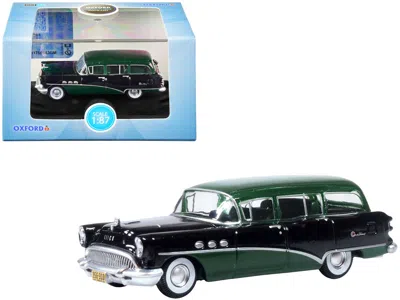 OXFORD DIECAST 1954 BUICK CENTURY ESTATE WAGON BAFFIN GREEN AND CARLSBAD BLACK 1/87 (HO) SCALE DIECAST MODEL CAR BY