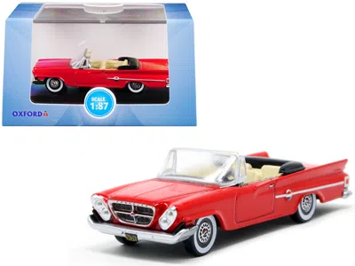 OXFORD DIECAST 1961 CHRYSLER 300 CONVERTIBLE MARDI GRAS RED 1/87 (HO) SCALE DIECAST MODEL CAR BY OXFORD DIECAST