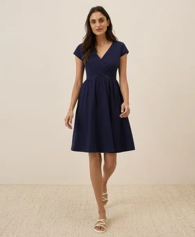 PACT PACT FIT & FLARE CROSSOVER DRESS