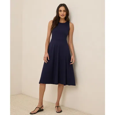 PACT PACT ORGANIC COTTON FIT & FLARE KEYHOLE BACK DRESS