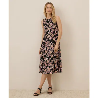 PACT PACT ORGANIC COTTON FIT & FLARE KEYHOLE BACK DRESS