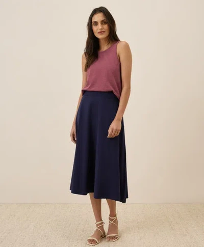 PACT PACT ORGANIC COTTON FIT & FLARE MIDI SKIRT