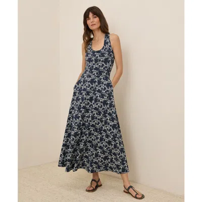 PACT PACT ORGANIC COTTON FIT & FLARE OPEN BACK MAXI DRESS