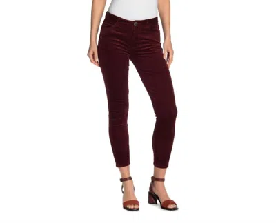 PAIGE HOXTON ULTRA CORDUROY VELOUR HIGH RISE SKINNY JEANS IN RED