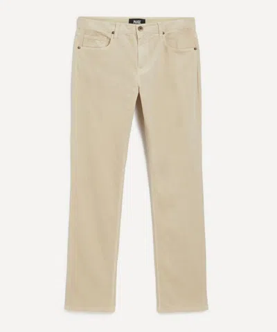 PAIGE PAIGE MENS FEDERAL SLIM STRAIGHT CORDUROY JEANS IN IVORY CREAM
