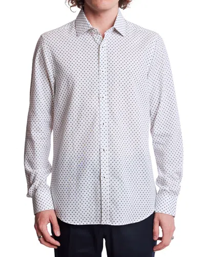 PAISLEY & GRAY PAISLEY & GRAY SAMUEL SPREAD COLLAR LINEN-BLEND SHIRT