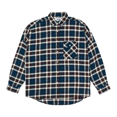 PALACE PALACE FLANNEL DROP SHOULDER SHIRT 'NAVY'