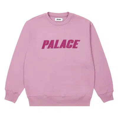 PALACE PALACE IRIDESCENT APPLIQUÉ CREW 'ULTRA MAUVE'