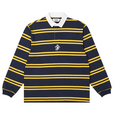 PALACE PALACE STRIPE RUGBY 'NAVY/YELLOW'