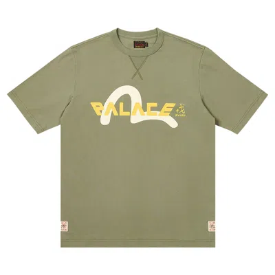 PALACE PALACE X EVISU LOGO T-SHIRT 'OLIVE'