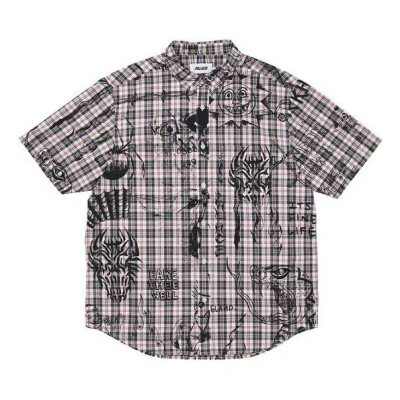 PALACE PALACE x Lotties Crossover Hand Painted Plaid Short Sleeve Red/Black Shirt