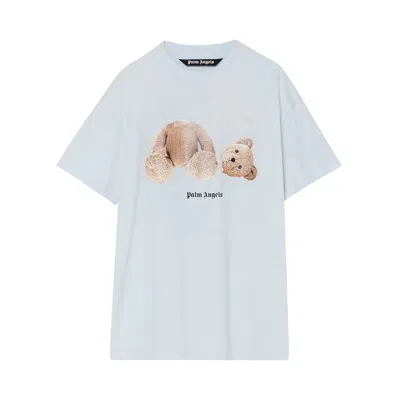 PALM ANGELS PALM ANGELS BEAR CLASSIC TEE 'ILLUSION BLUE/BROWN'