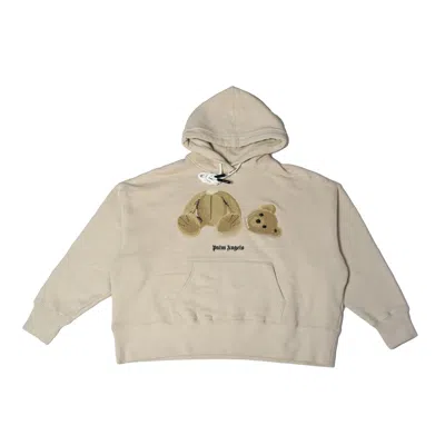 PALM ANGELS PALM ANGELS BEAR-PRINT HOODIES CREAM