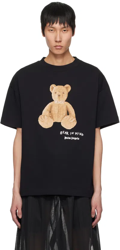 PALM ANGELS BLACK 'BEAR IN MIND' T-SHIRT