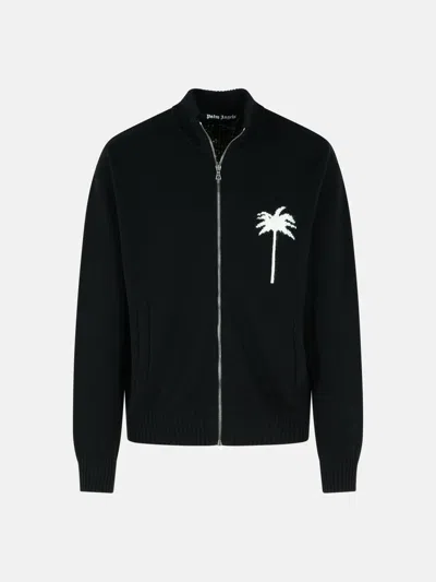 PALM ANGELS BLACK COTTON BLEND SWEATER