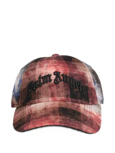 PALM ANGELS CHECK-PRINT BASEBALL CAP