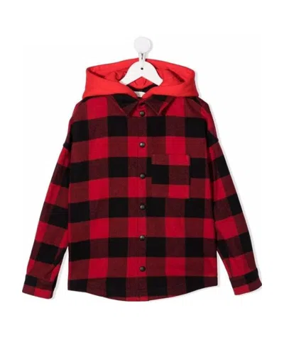 PALM ANGELS PALM ANGELS KIDS LOGO PRINT HOODED OVERSHIRT