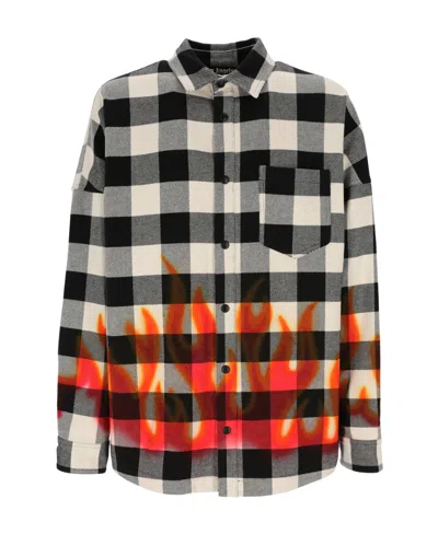 PALM ANGELS PALM ANGELS CHECKED LONG-SLEEVED SHIRT