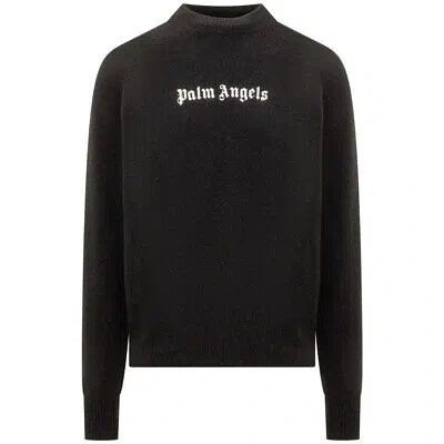 PALM ANGELS PALM ANGELS CLASSIC LOGO BLACK KNITTED JUMPER
