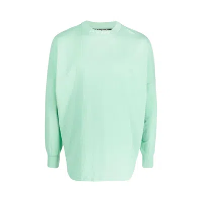 PALM ANGELS PALM ANGELS CLASSIC LOGO OVER LONG-SLEEVE TEE 'FLUORESCENT GREEN'