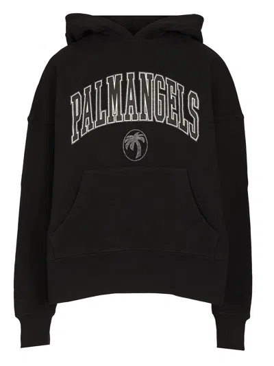 PALM ANGELS COLLEGE STYLE HOODIE SWEATSHIRTS BLACK