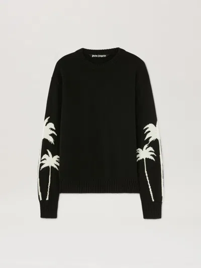 PALM ANGELS PALM INLAY KNIT SWEATER