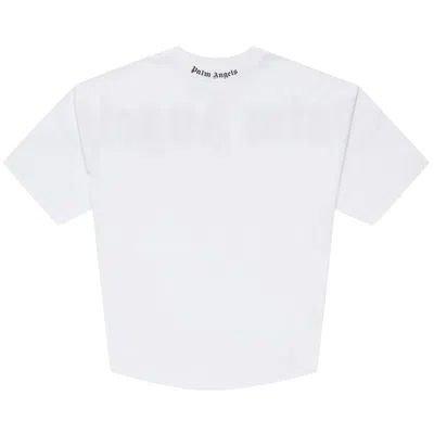PALM ANGELS PALM ANGELS DOUBLED LOGO OVER TEE 'WHITE/FUCHSIA'