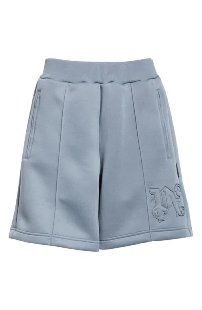 PALM ANGELS PALM ANGELS EMBRODIERED MONOGRAM SCUBA SHORTS