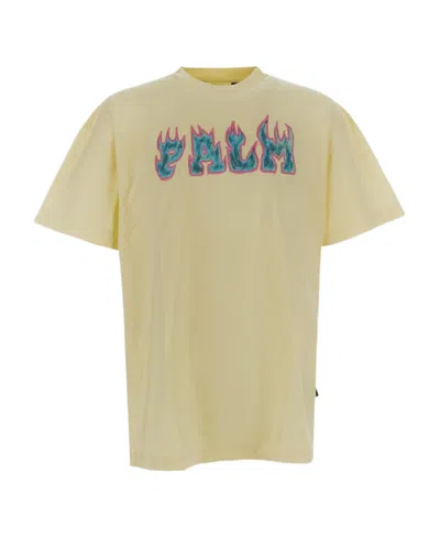 PALM ANGELS FLAMES LOGO-PRINT T-SHIRT