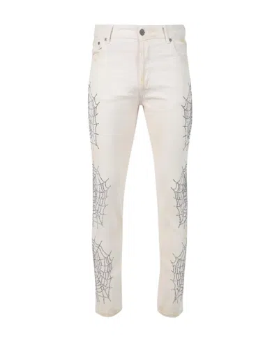 PALM ANGELS GEM EMBELLISHED SLIM-CUT JEANS