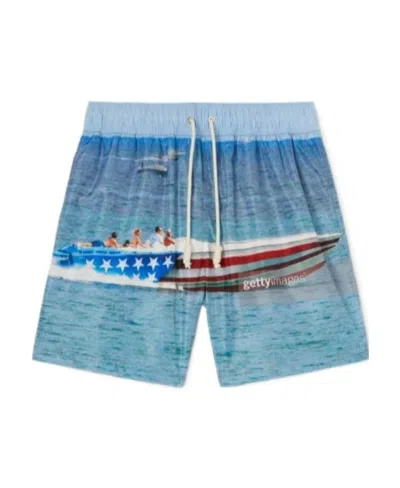 PALM ANGELS PALM ANGELS GETTY SPEEDYBOAT DRAWSTRING SWIM SHORTS