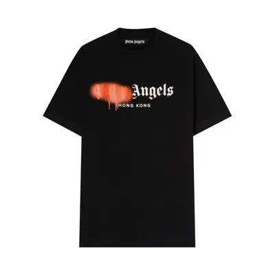 PALM ANGELS PALM ANGELS HONG KONG SPRAYED T-SHIRT 'BLACK/ORANGE'