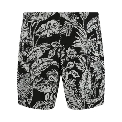 PALM ANGELS PALM ANGELS JUNGLE PARROTS SWIM SHORT 'BLACK/WHITE'