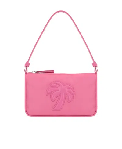PALM ANGELS PALM ANGELS LOGO PATCH ZIPPED SHOULDER BAG