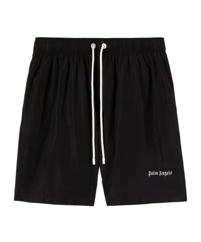 PALM ANGELS PALM ANGELS LOGO EMBROIDERED DRAWSTRING SHORTS